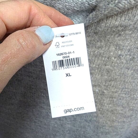NWT‎ Gap Maternity High Neck Oversized Tunic Sweater Dress Light Heather Grey XL - Picture 5 of 7